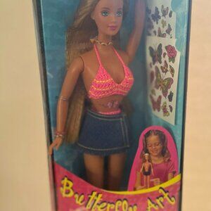 NIB 1998 BUTTERFLY ART TATTOO BARBIE